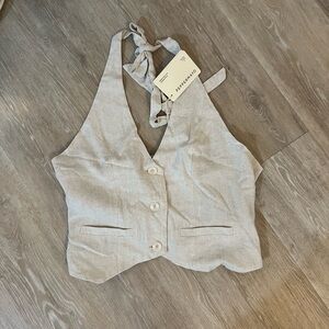 Linen Halter Vest Adjustable